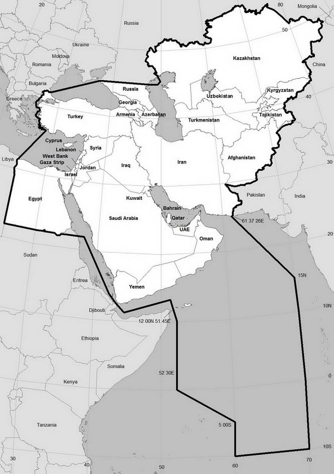 middle east map black and white