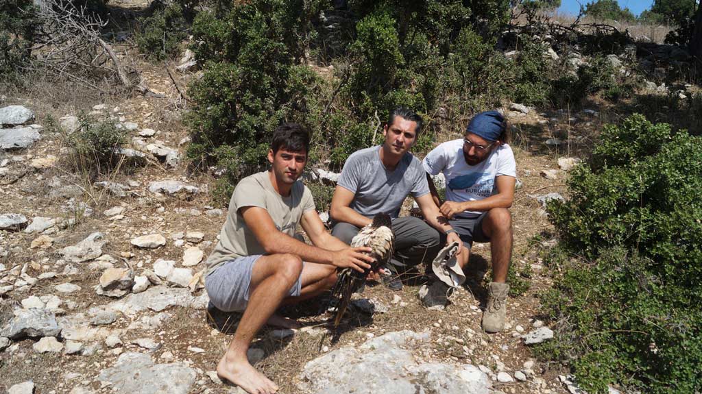 The rescue team of BSPB and Doga Dernegi who found Anna exhausted in southern Turkey. Photo: Doga Dernegi